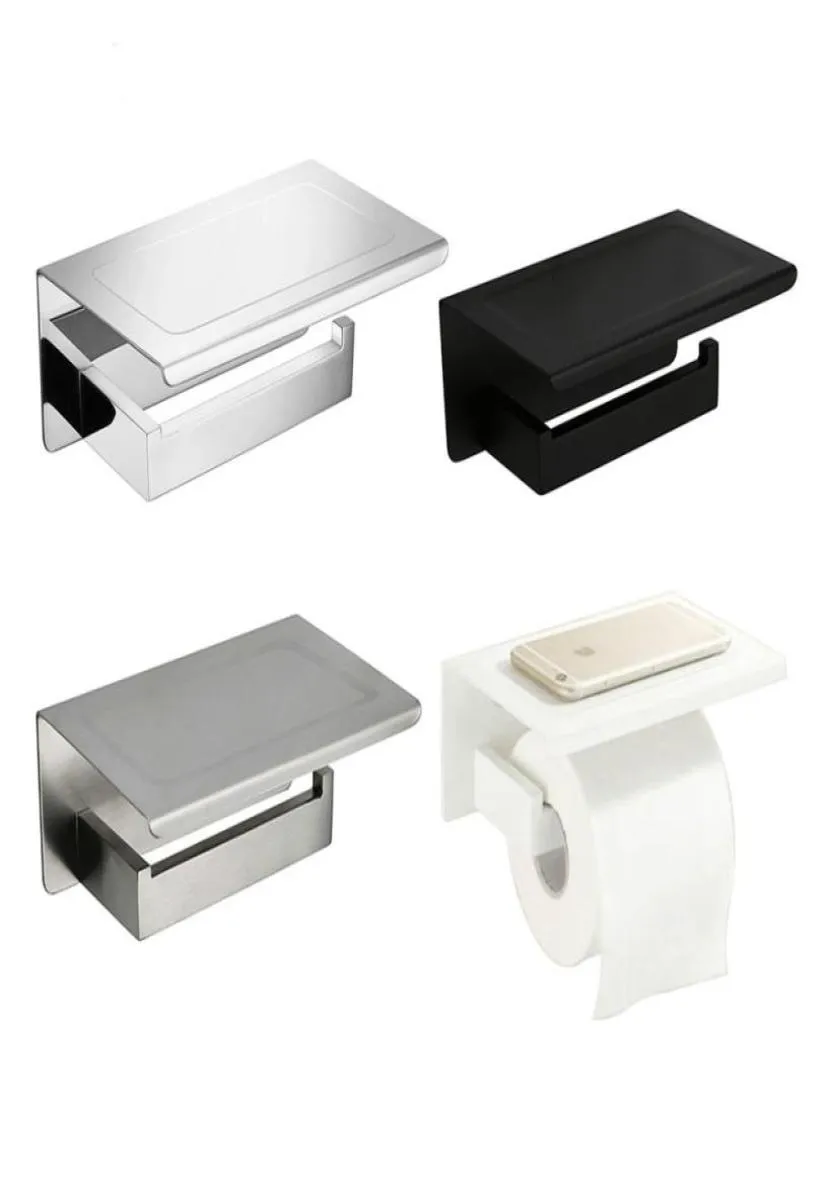 White Mirror Chrome Polerad svart borstat rostfritt stål toalettpappershållare Top Place Things Platform 4 Val8063601