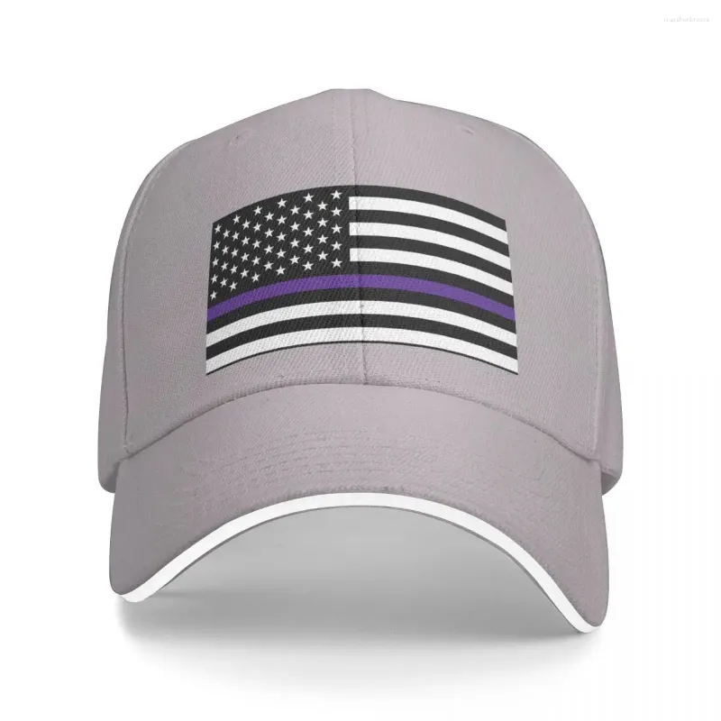 Casquettes de balle drapeau américain - mince ligne violette casquette de baseball chapeau homme luxe rugby marque camionneur chapeaux pour hommes femmes