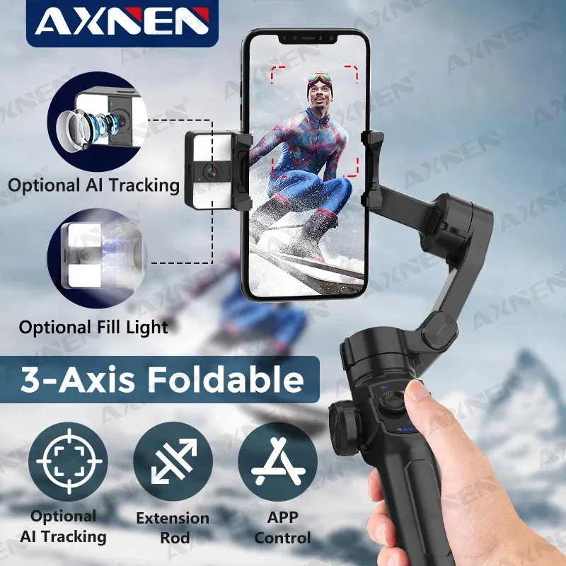 AXNEN HQ4 3 eixos Gimbal portátil estabilizador de smartphone Smart Follow Tracking Gravação de vídeo estável 14 Pro 240111