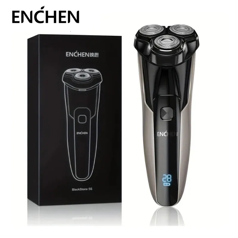 ENCHEN Blackstone5S Electric Razor for Men Rechargeable Rotary Shaver with Pop-up Trimmer Wet Dry Dual Use 240111
