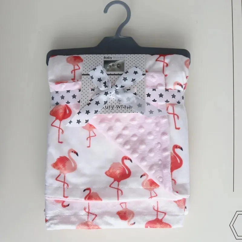 High Quality Winter Flannel Fleece Flamingo Blanket Infant Swaddle