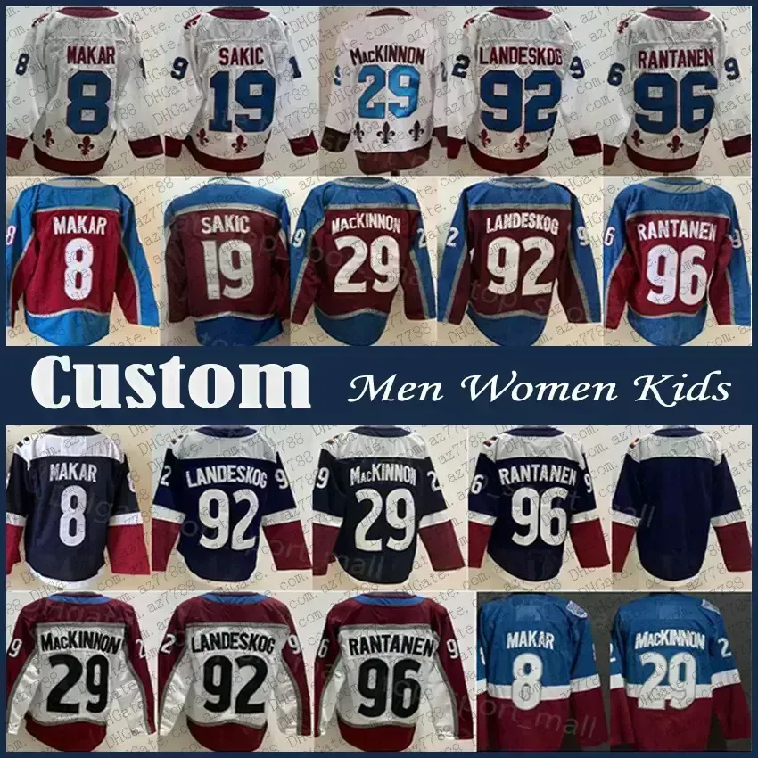 Colorado''Avalanche''CUSTOM 8 Cale Makar 29 Nathan MacKinnon Custom Herren Damen Kinder Hockey Jersey Gabriel Landeskog Mikko Rantanen Nazem Kadr