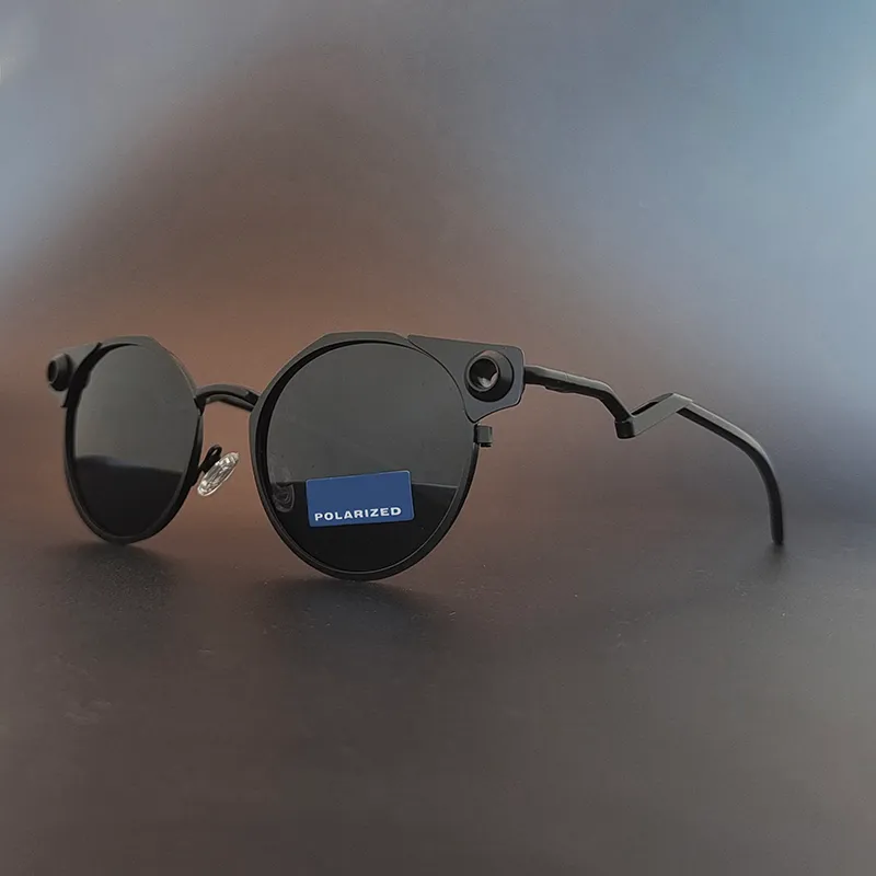 새로운 안경 패션 편광 선글라스 남성 여성 낚시 금속 원형 프레임 태양 안경 4060 야외 스포츠 다이빙 안경 복고풍 스타일 디자인 상자