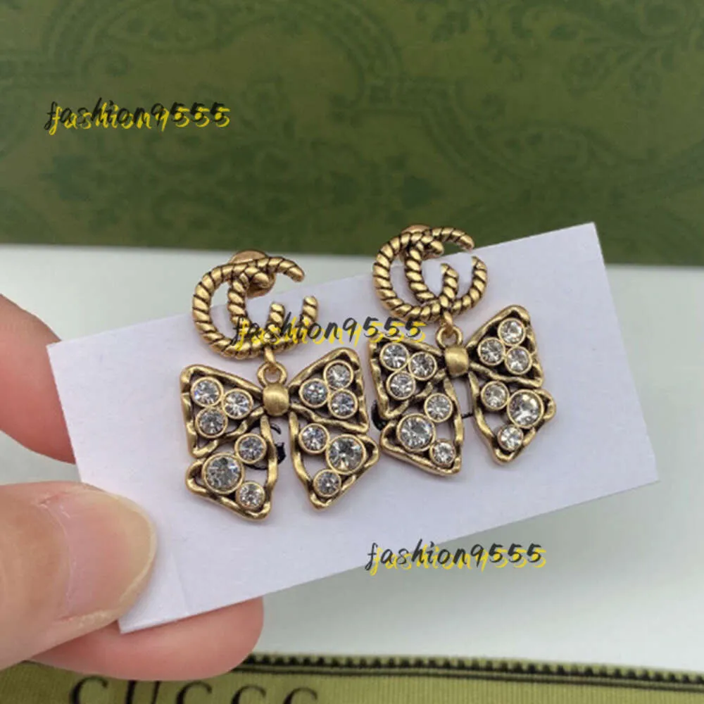 Stud 18k Gold Plated 925 Silver Luxury Brand Designers Letters Stud Flower Geometric Famous Women Round Crystal Rhinestone Pearl Earring Wedding Party Jewerlry