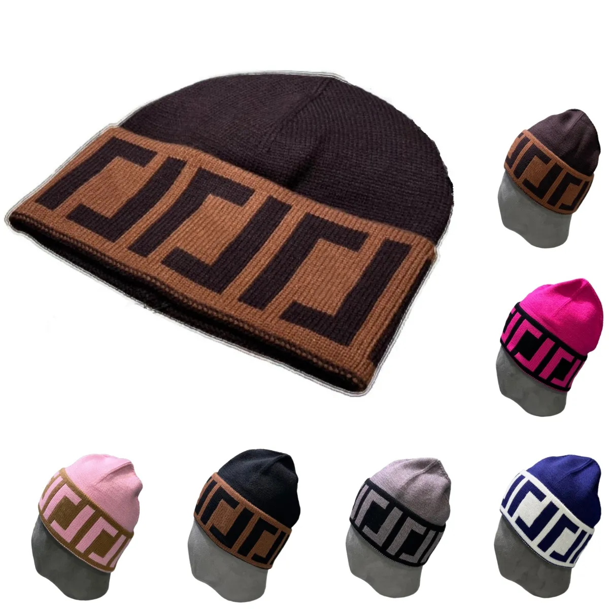 Designer Sticked Beanie Soft Bekväm varma skalle Caps Vintermärke Baggy Slouchy Hats Tight Stick Method Tjock fashionabla hattar för män Kvinna utomhus