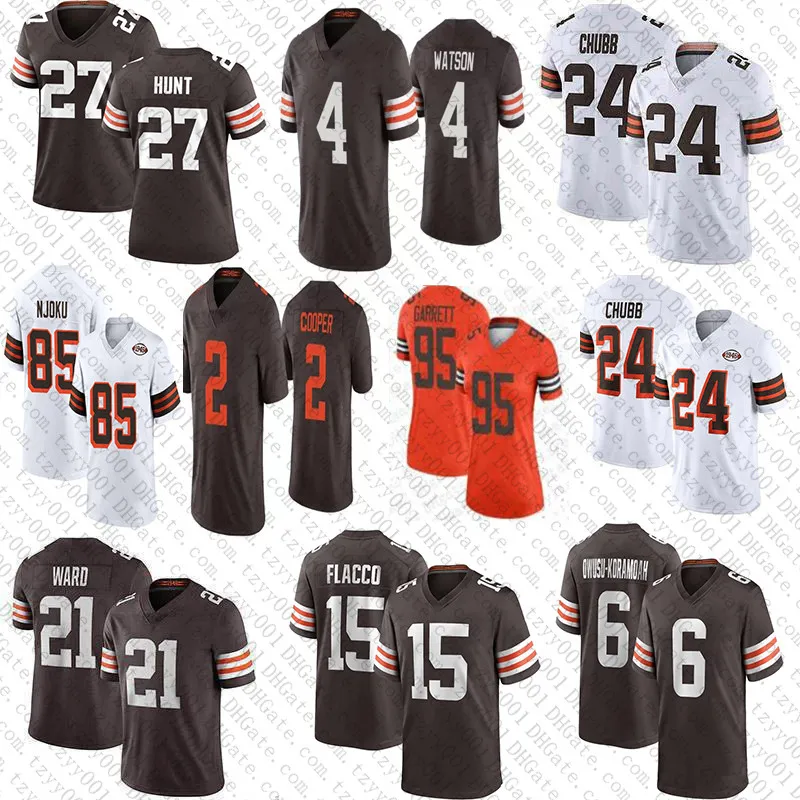 Joe Flacco Myles Garrett Amari Cooper Custom Football Jerseys Kareem Hunt David Njoku Elijah Moore Wyatt Teller Denzel Ward Jeremiah Owusu Koramoah Jerome Ford