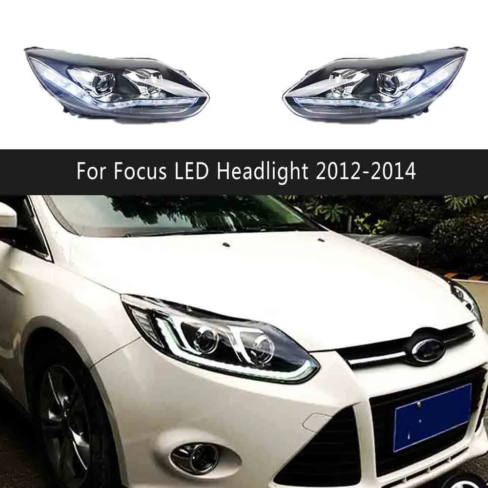 Car Accessories Headlamp Dynamic Streamer Turn Signal Indicator For Focus LED Headlight 12-14 Daytime Running Light Front Lamp