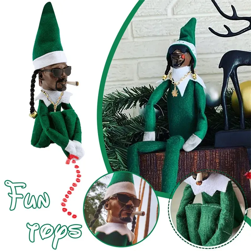 Snoop on the Stoop Christmas Elf Doll Spy on a Bent Toys Xmas New Year Party Decor