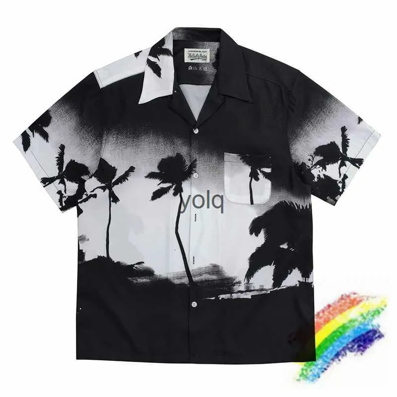 Men's Casual Shirts Men's Dress Shirts Dark Coconut Tree WAO MARIA Hawaii Beach Shirts Men Women Shirtyolq