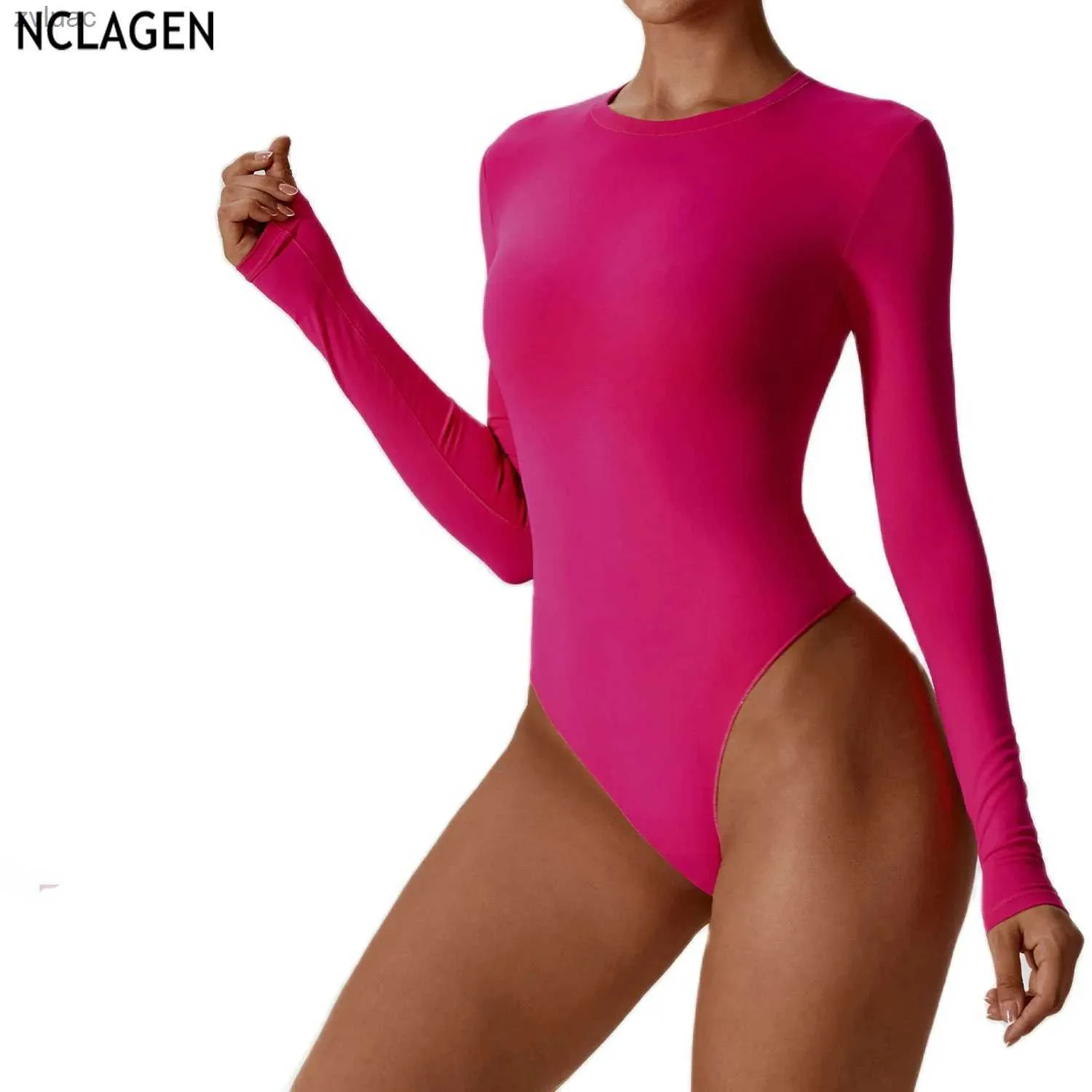 Yoga Outfit Survêtements pour femmes NCLAGEN Sexy Fit Combinaison à manches longues Ballet Vêtements de danse Serré Entraînement Courir Sec Respirant Survêtement Haute Élastique YQ240115