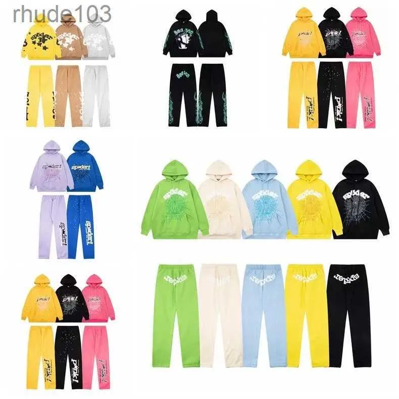 Sweats Jogging Hommetech Tracksuit Sweatsuit Joggers Men Designer Sweatshirts New Sky Blue Sp5der Hoodie Men Women 1 Hip Hop Young Thug Spider Wide 5555 VJ3B