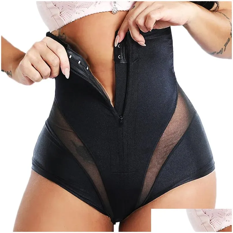 Taille Tummy Shaper Guudia Y Shaperwear Femmes Taille Haute Entraîneur Body Shaper Ventre Slim Contrôle Forme Ventre Sous-Vêtements Slip Zipper P Dhglw