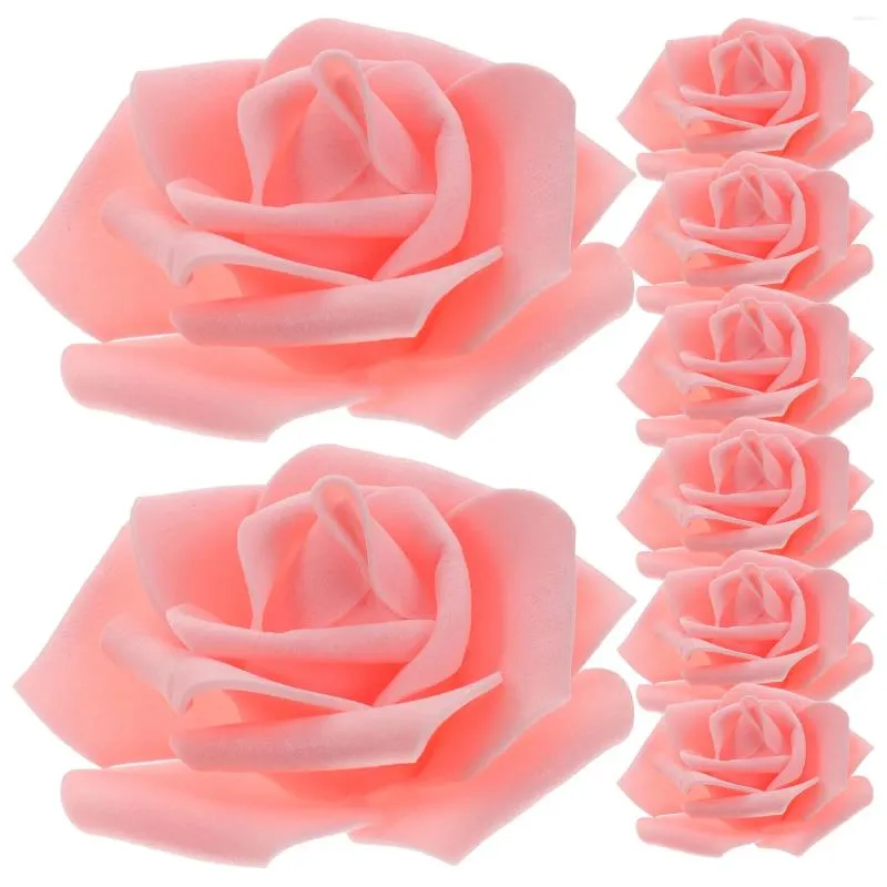 Decorative Flowers 100Pcs Artificial Rose Flower Head PE Simulation Bouquet Decoration Bulk Fake Roses Bride Weeding 7x7x4cm