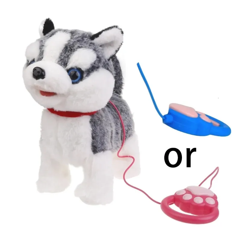 RuiDaXiang Jouet Chien Peluche Interactive Télécommandée Avec Laisse - Marche, Aboie, Remue La Queue Pour Enfants