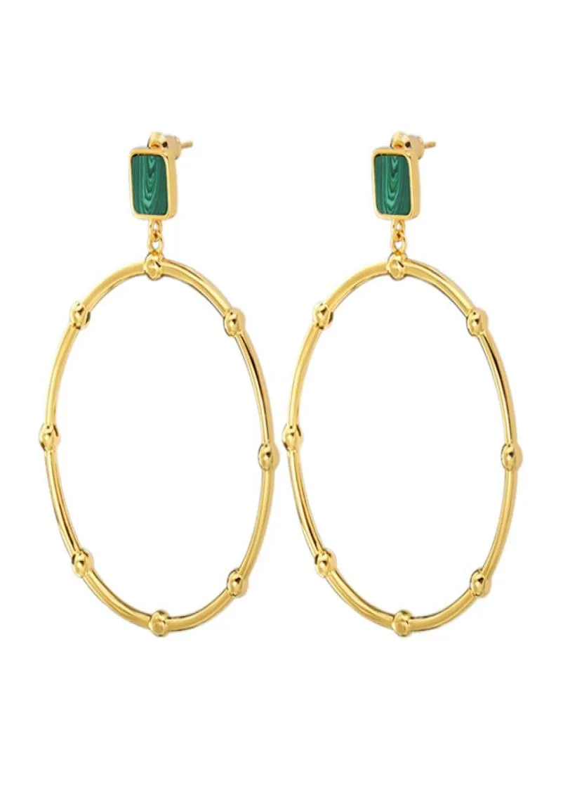 Pendientes para mujer, pendientes de aro de acero inoxidable de Color dorado con círculo grande, joyería de moda de compromiso para mujer, regalos enteros Christmas7528259