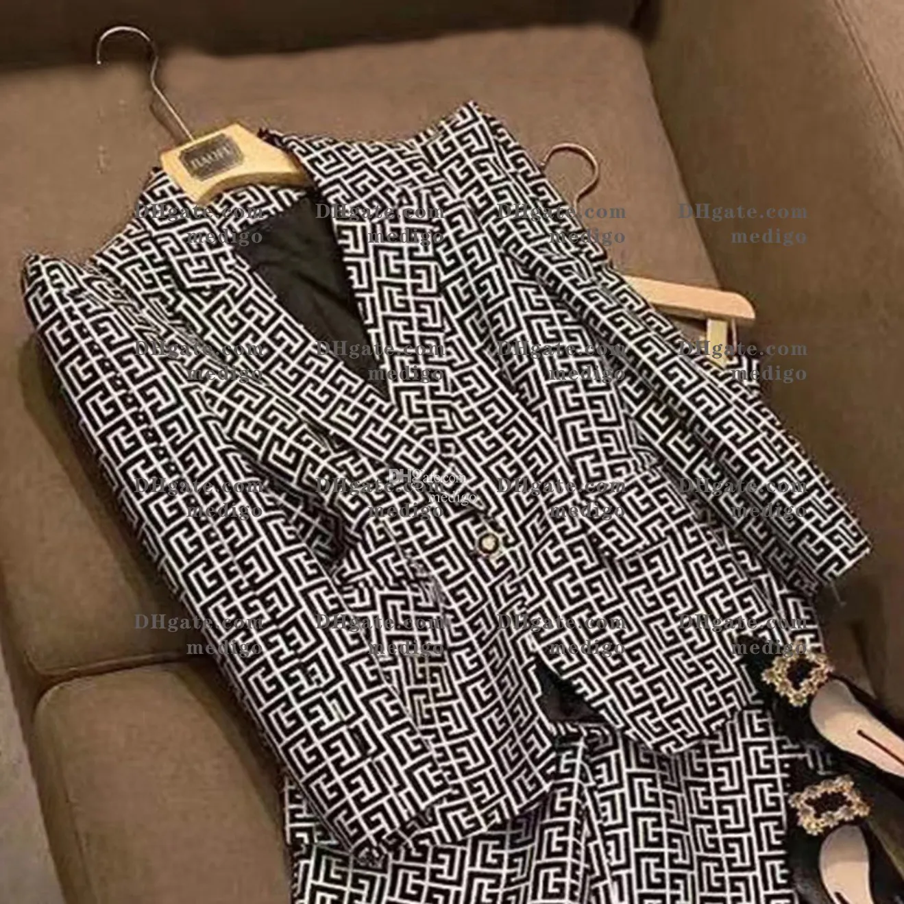 Womens Suits Blazers Tide Marka Retro Moda Tasarımcı Takım Ceket Lion Çift göğüslü İnce Artı Beden Kadın Giysileri