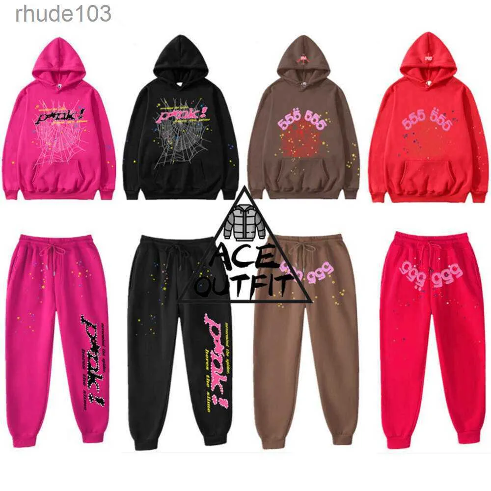 Projektant męski luksus bluza pająk 555 mody mody man man sp5der Young Thug 555555 Pullover Pink Designer Woman Track Suits