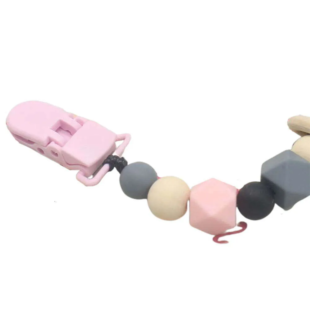 Soothie Teether Clips for Boys or Girls Lovely Silicone Beads Baby Infant Teething Soother Pacifier Clip Chain Holder