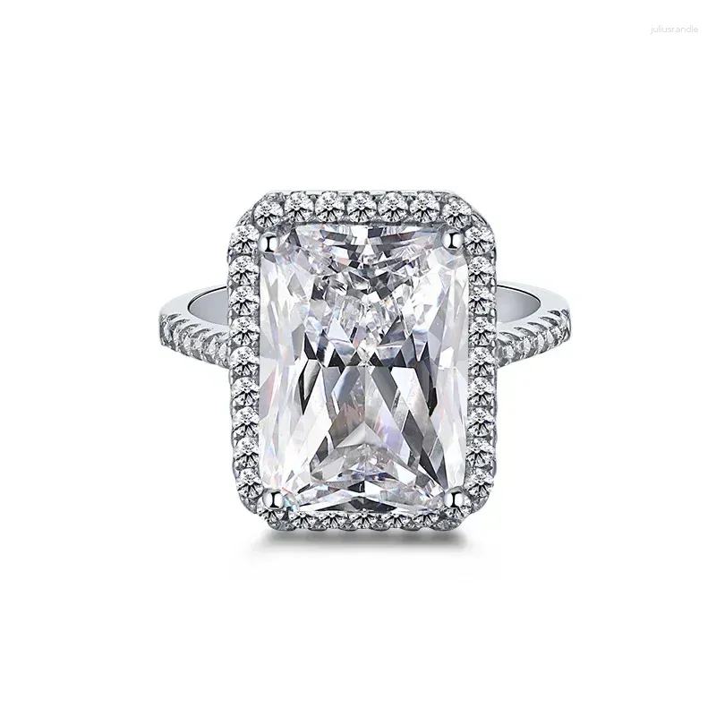 Anelli a grappolo SAIYE Anello di Moissanite quadrato in argento sterling 925 classico di lusso leggero come regalo di gioielli per la festa di fidanzamento delle donne