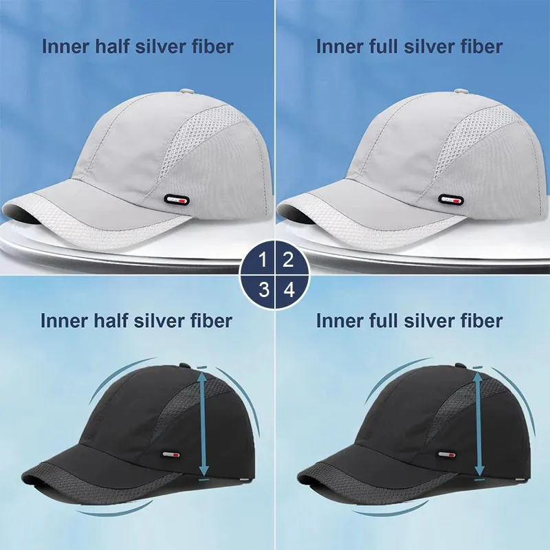 Unisex Anti Radiation Cap HalfFull Silver Fiber Electromagnetic Wave Rfid Shielding Hat Monitoring Room TV EMF Protect 240111