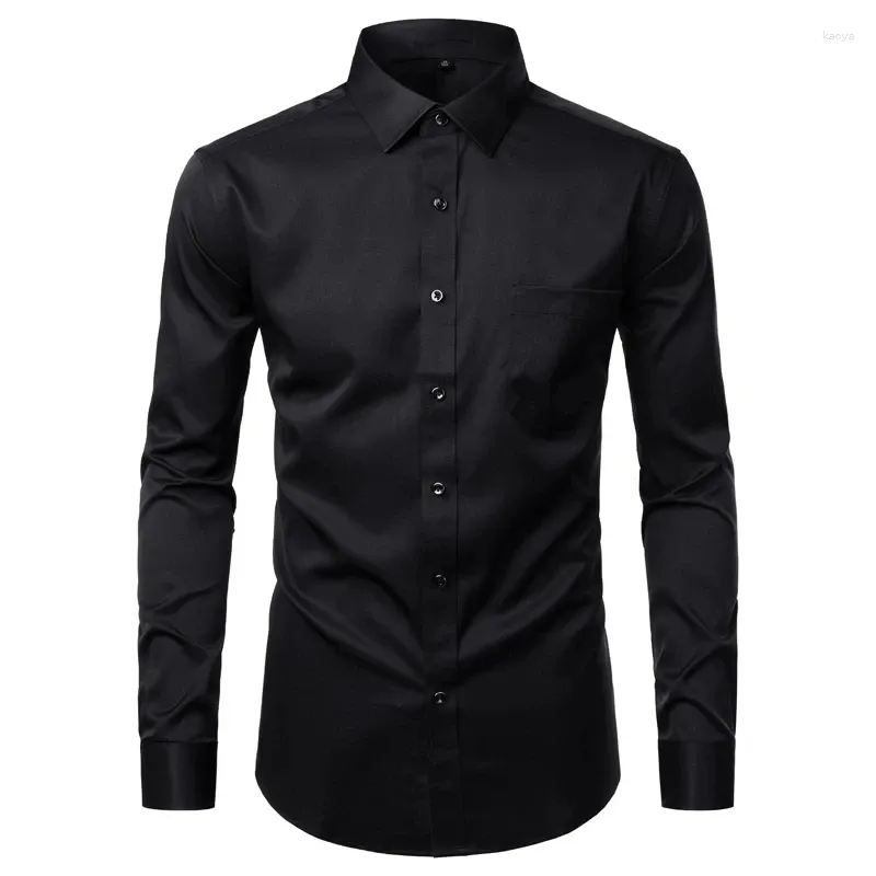 Casual overhemden voor heren Hemelsblauw overhemd van bamboevezel Slim Fit Button Down Chemise Strijkvrij Gemakkelijk te onderhouden Formeel voor heren