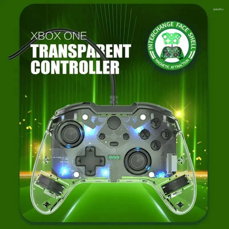 Игровые контроллеры освещение геймпада прозрачное контроллер ПК Высококачественная двойная вибрация для серии легкого джойстика