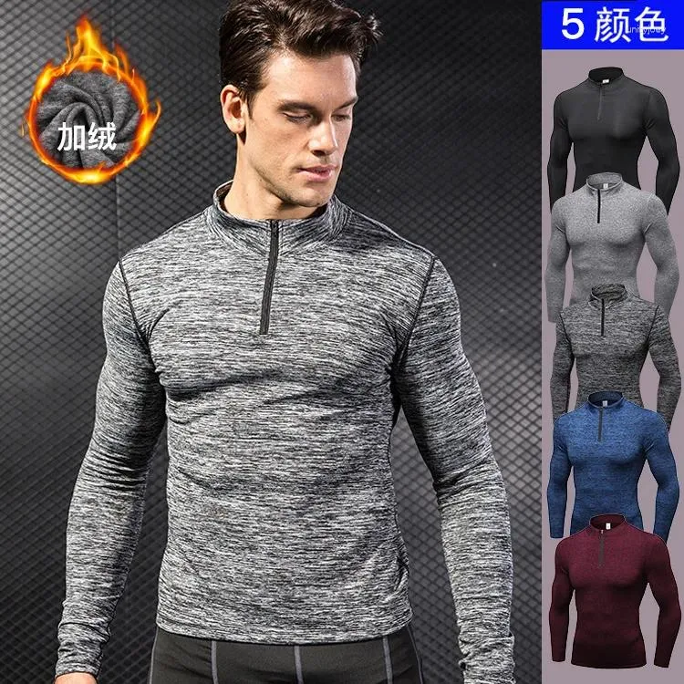 Erkek Tişörtleri Marka Cothing Fitness Sıkıştırma Gömlek Erkekler Kış Vücut Geliştirme Uzun Kollu İnce Fit Üstler Salonlar Sıkı T-Shirt