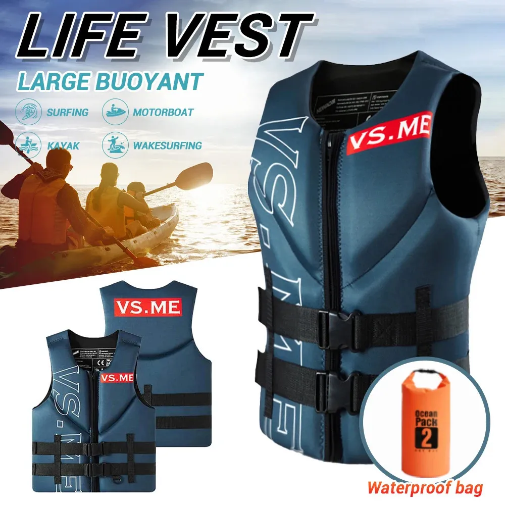 Life Vest Vuxna KAYAK LIFE JACKA SURF VEST SKI MOTORBOATS RAFT Räddningsbåt Wakeboard Fiske Vest Swimming Drifting Rescue 240111