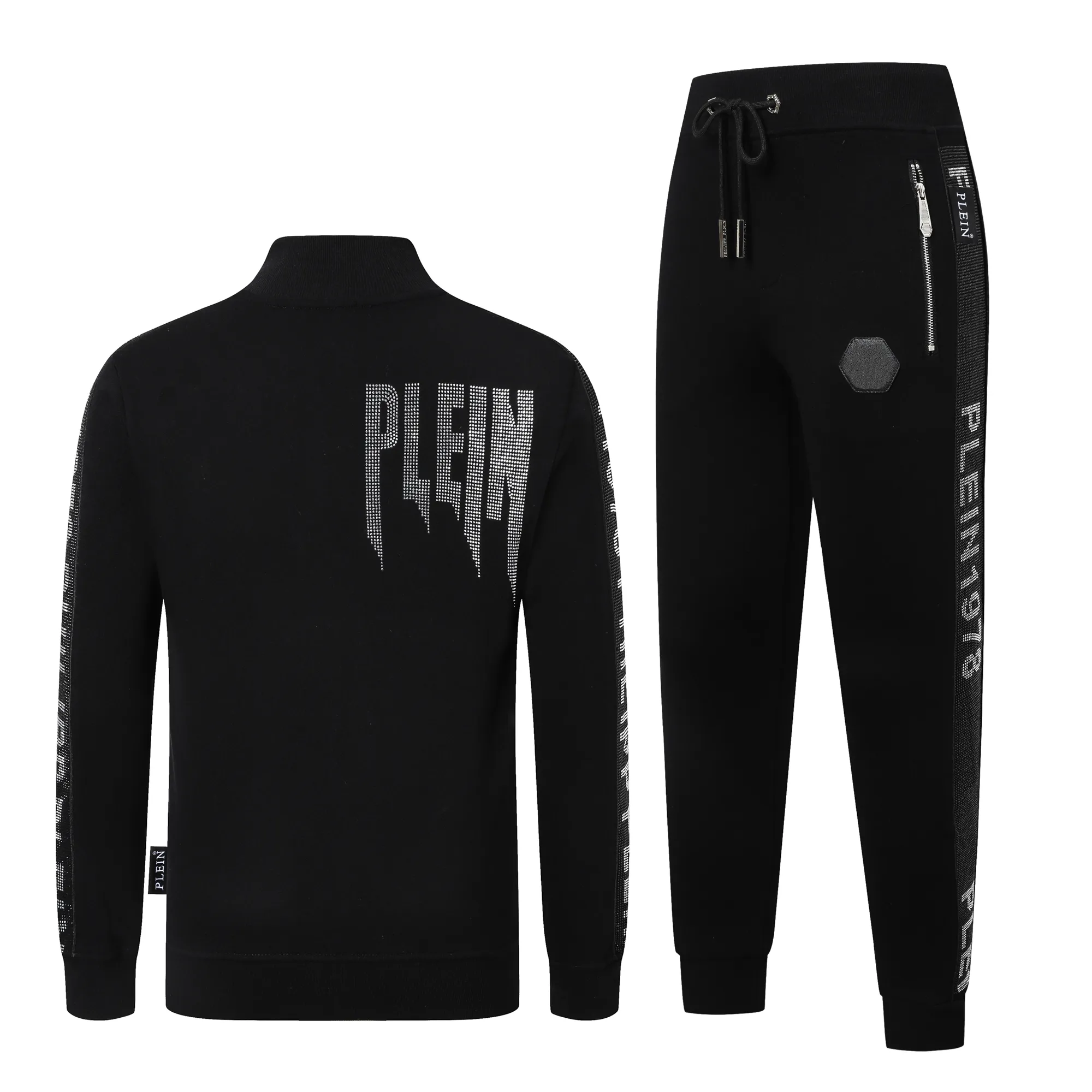 Plein Bear Men 's Hoody Tracksuit 상단 바지 육각형 트랙 슈트 남성 후드 후드 캐주얼 트랙 슈트 조깅하는 재킷 바지 세트 스포츠 정장 71191