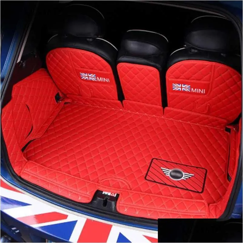 Pet Seat Cover Pet Seat ER 3D Fl ered No Lukt Waterproof Mattor Hållbara specialbilstammattor för Mini Cooper S F54 F55 F56 F57 F60 DHXD8