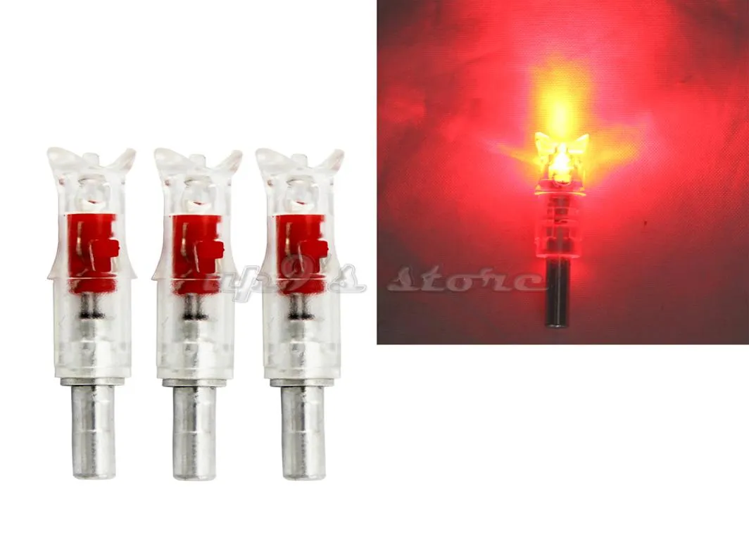 6pcs Hiçbir araç otomatik olarak aydınlatılmış yeşil LED ok nocks alüminyum tatar yayı okları için kimlik 297302