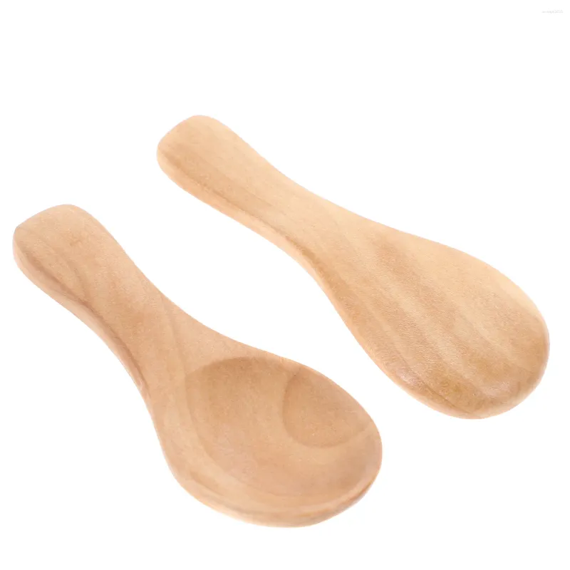 Dinnerware Sets 2pcs Milk Powder Spoon Mini Wood Spoons Short Handle Ice Cream Scoop Kitchen Tea Accessories