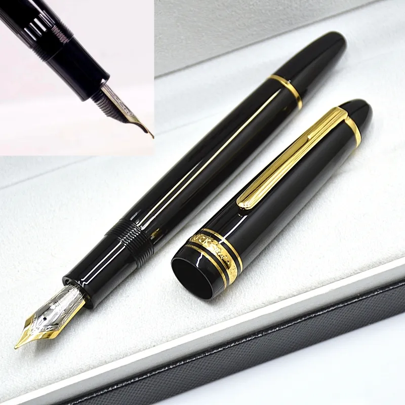 New Luxury Msk-149 Piston Filling Classic Fountain Pen 4810 Nib Black & Blue Resin Business Office Writing Ink Pens With Serial Number