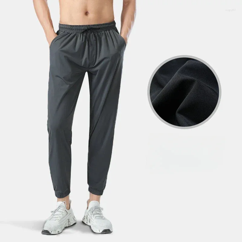Men's Pants Nylon Ice Silk Outdoor Drape Leggings Casual High-stretch Sweatpants Cargo Men Clothing