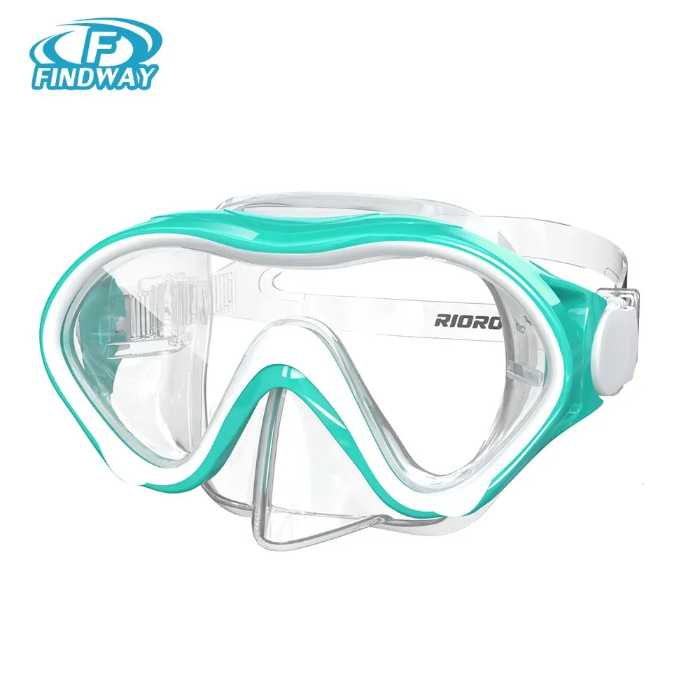 Findway Kids Swimming Glasses 180° Wide View Leak-Proof with Nose Cover Anti-Ultraviolet Diving Goggles for 4-14 Age BoysGirls 240111