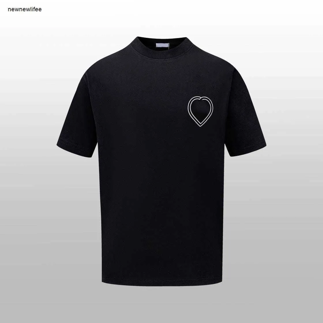 Designer t-shirt hommes marque vêtements pour hommes hauts d'été mode en forme de coeur impression logo à manches courtes homme chemise Jan 12