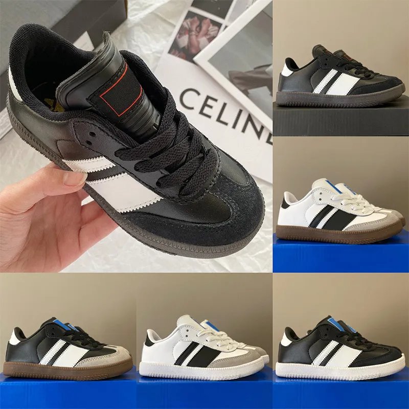 2024 scarpe per bambini Sneaker da corsa casual da corsa vegans bambini giovani grandi bambini per bambini più piccoli prehcool runner gum gum balers black white girls szie 27-37