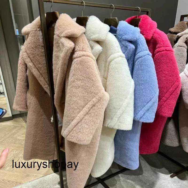 Maxmaras Teddy Bear Coat Womens Cashmere Płaszcze Kupujące Maxmarasmaismara Długie alpaca zima z Paris France Classic Nowy styl vs12