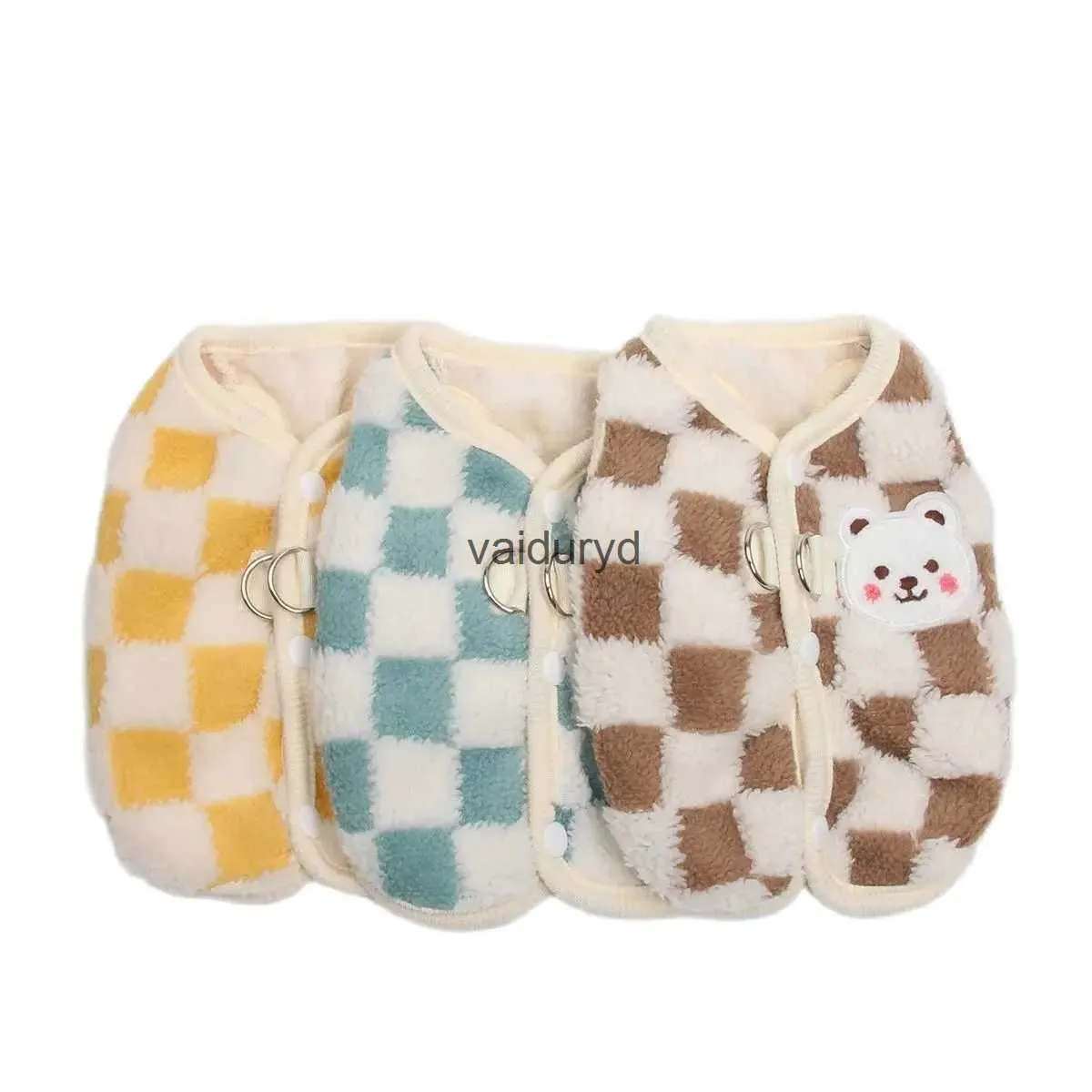 Hondenkleding Winter Honden en katten Vest Hoodie Plaid Bear Design Huisdierenjas en herfst/winter warme kledingvaiduryd