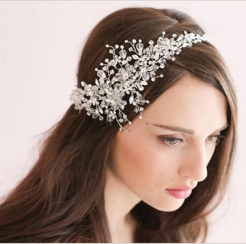 Magnifique cristal de mariage diadèmes de mariée couronne bijoux de cheveux de mariage 2015 casque de mariée accessoire de cheveux porter des accessoires de cheveux headd1521648