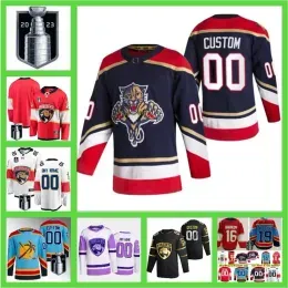 Carolina''Panthers''2023  Cup Final Hockey Jersey leksander Barkov Matthew Tkachuk Sergei Bobrovsky Carter Verhaeghe Bennett Reinhart Ekblad