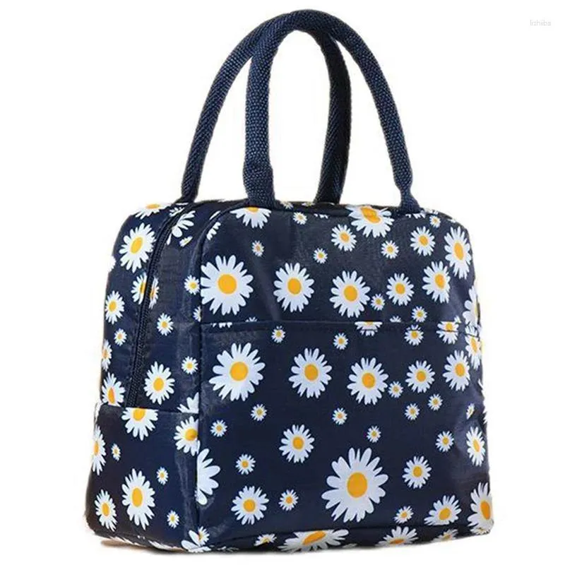 Stoviglie Fresh Daisy Borsa per il pranzo portatile Isolamento multifunzione Confezione di ghiaccio per conservazione frigorifera all'aperto