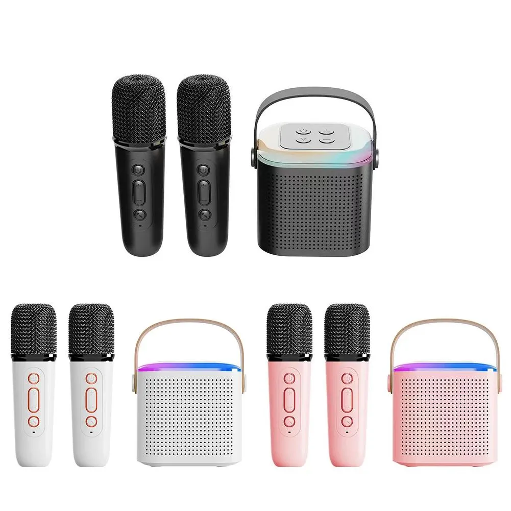 Microphones Y1 Microphone Karaoké Machine RVB Support de lumière colorée 3.5mm Écouteur BluetoothCompatible 5.3 Système de haut-parleurs portables