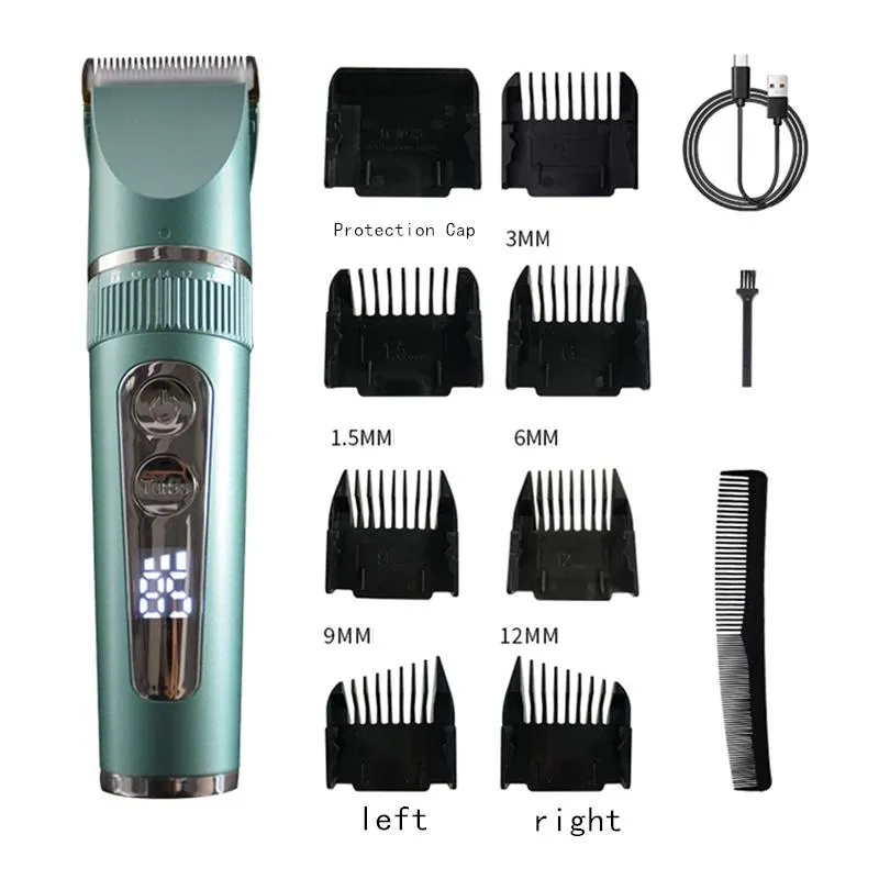 Shavers Professional Hair Clipper 미용사 전기 트리머 남자 이발기 절단기 나이프 세척 가능한 무선 클리퍼 도자기 블레이드