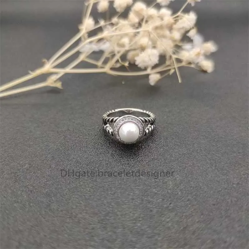 Bague de mariage en diamant de luxe avec perles rondes de styliste, bagues cadeaux de haute qualité, vente en gros