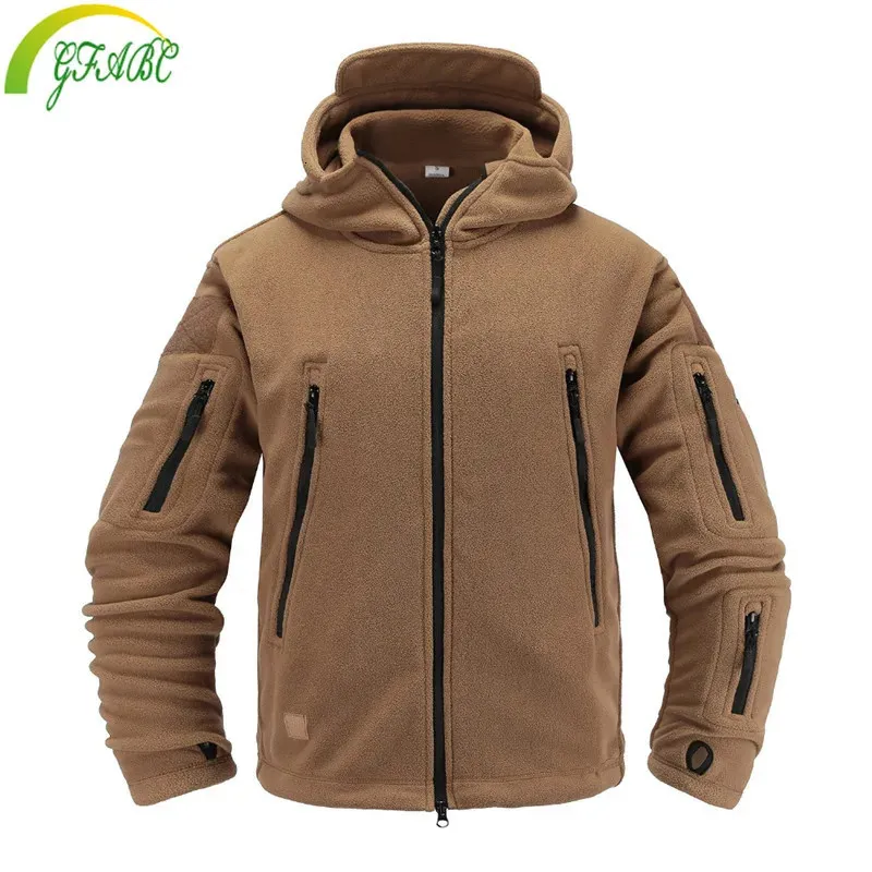 Açık polar softshell ceket askeri taktik adam polartec termal kutup kapşonlu dış giyim ordu kıyafetleri 240111