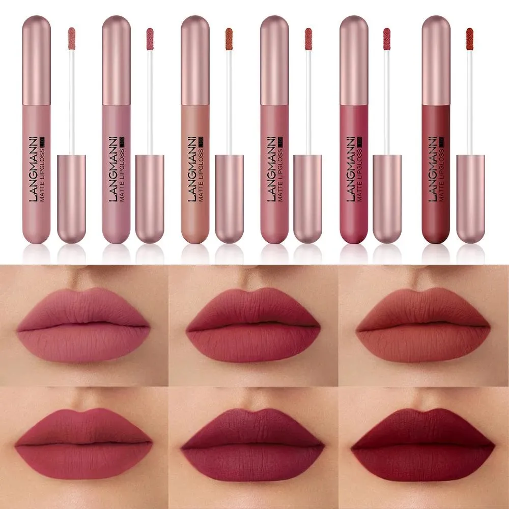Sets Hot Sale 6 Colors Lips Makeup Lipstick Lip Gloss Long Lasting Moisture Cosmetic Lipstick Red Lip Matte Lipstick Waterproof