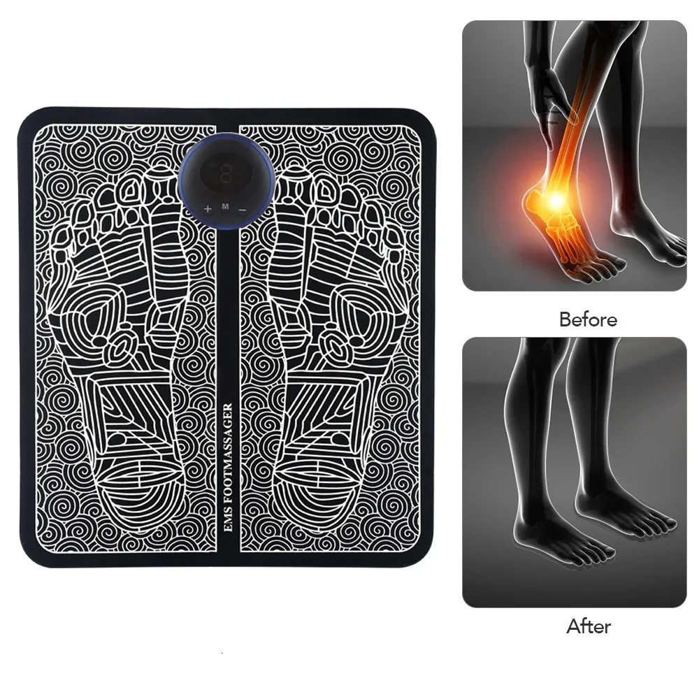 Foot Massager Bioelectric Acupoints Massager Mat Leg Muscle Stimulation Machine Folding Pad Blood Circulation Health Care 240111