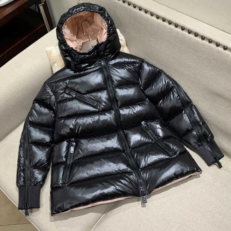 Parkas femininas para baixo inverno novo m Mengjia Dunchao marca grosso casulo casaco solto