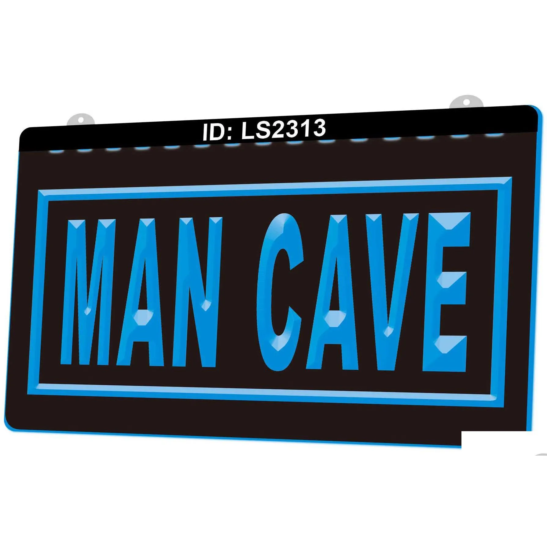 Enseigne au néon Led Ls2313 Man Cave, lumière de gravure 3D, vente en gros, vente au détail, livraison directe, éclairage de vacances Dhwx2
